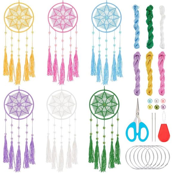 6 Set Small Dream Catchers Bulk Simple Weaving Diy Mini Dream Catcher Kit Make❤️ - Picture 1 of 7